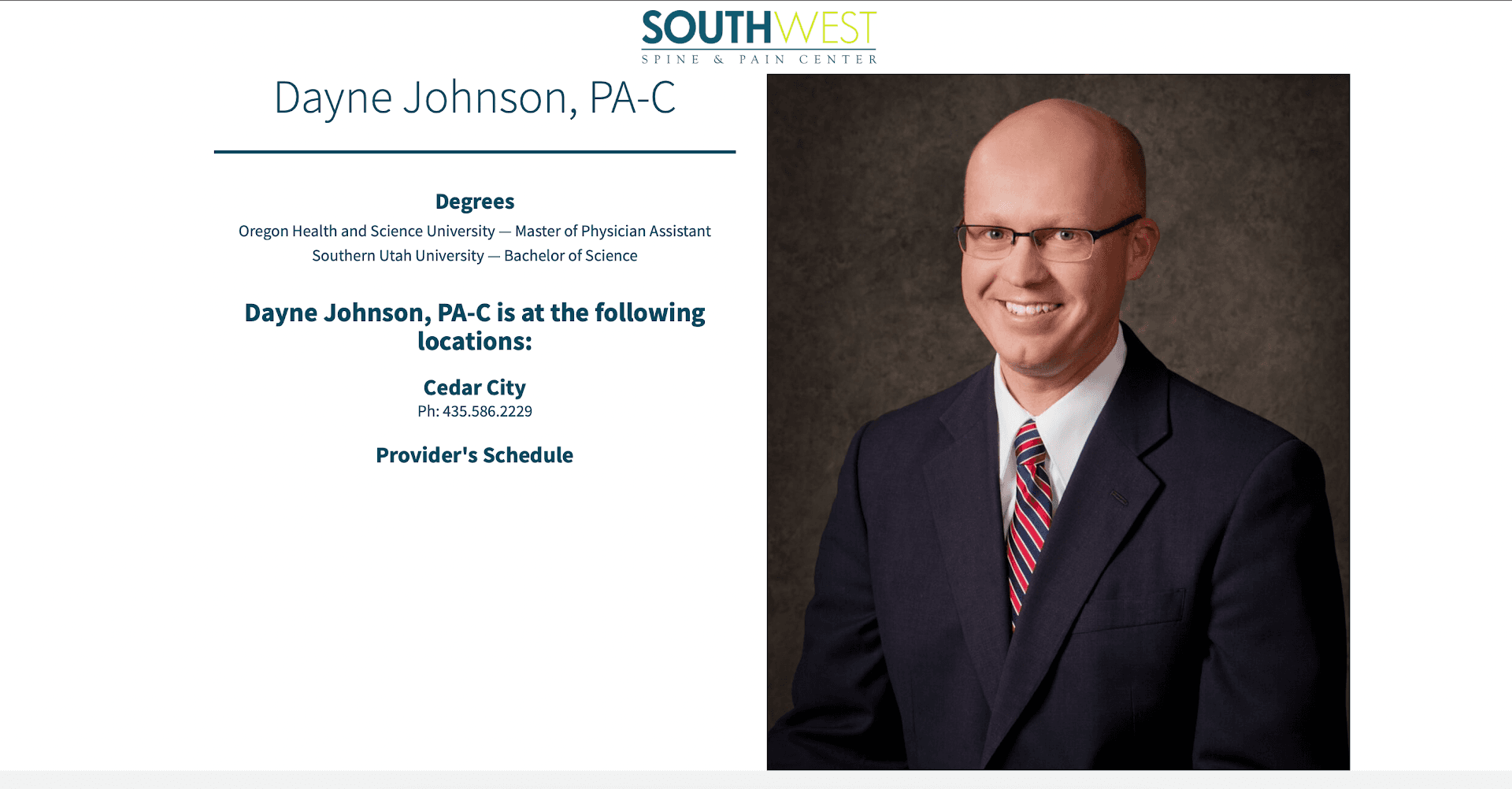 Dayne Johnson, PA - Pain Management SWSP