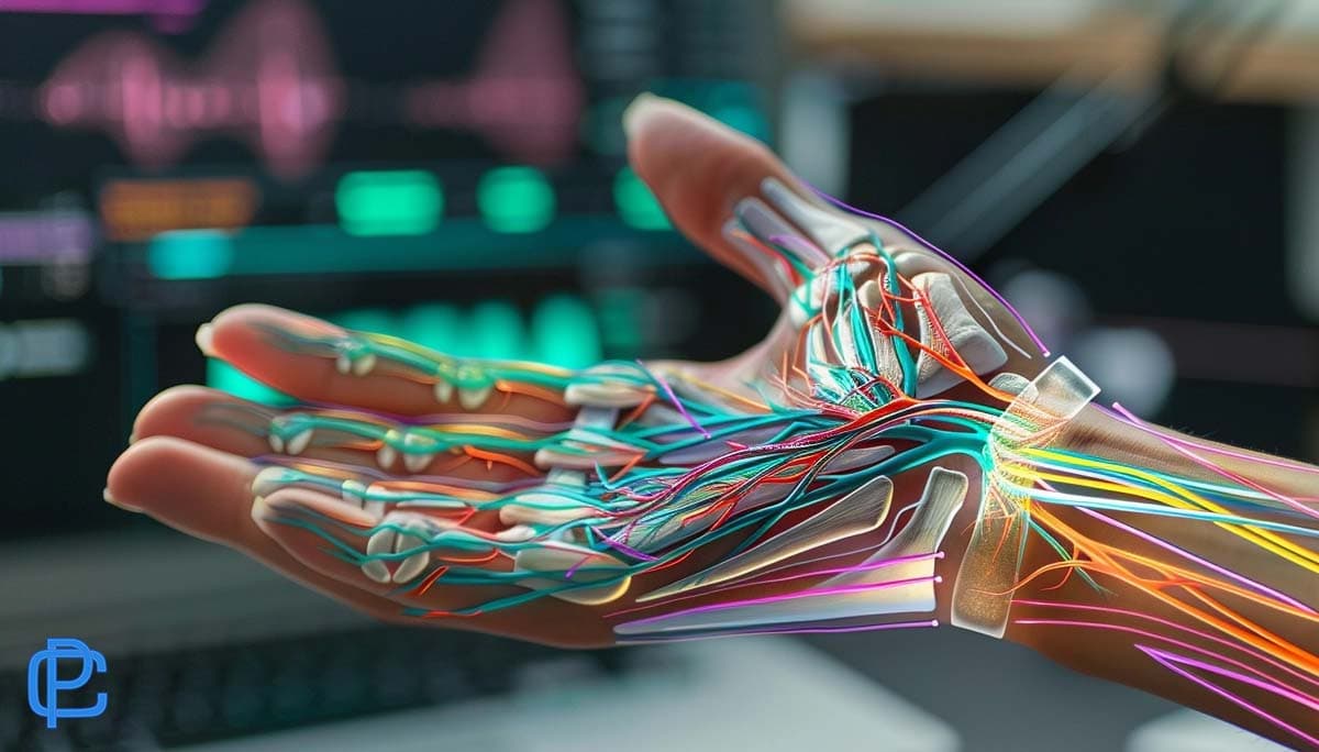 Featured image depicting a hand and bundles of nerves displaying vividly a human with Carpal tunnel syndrome
